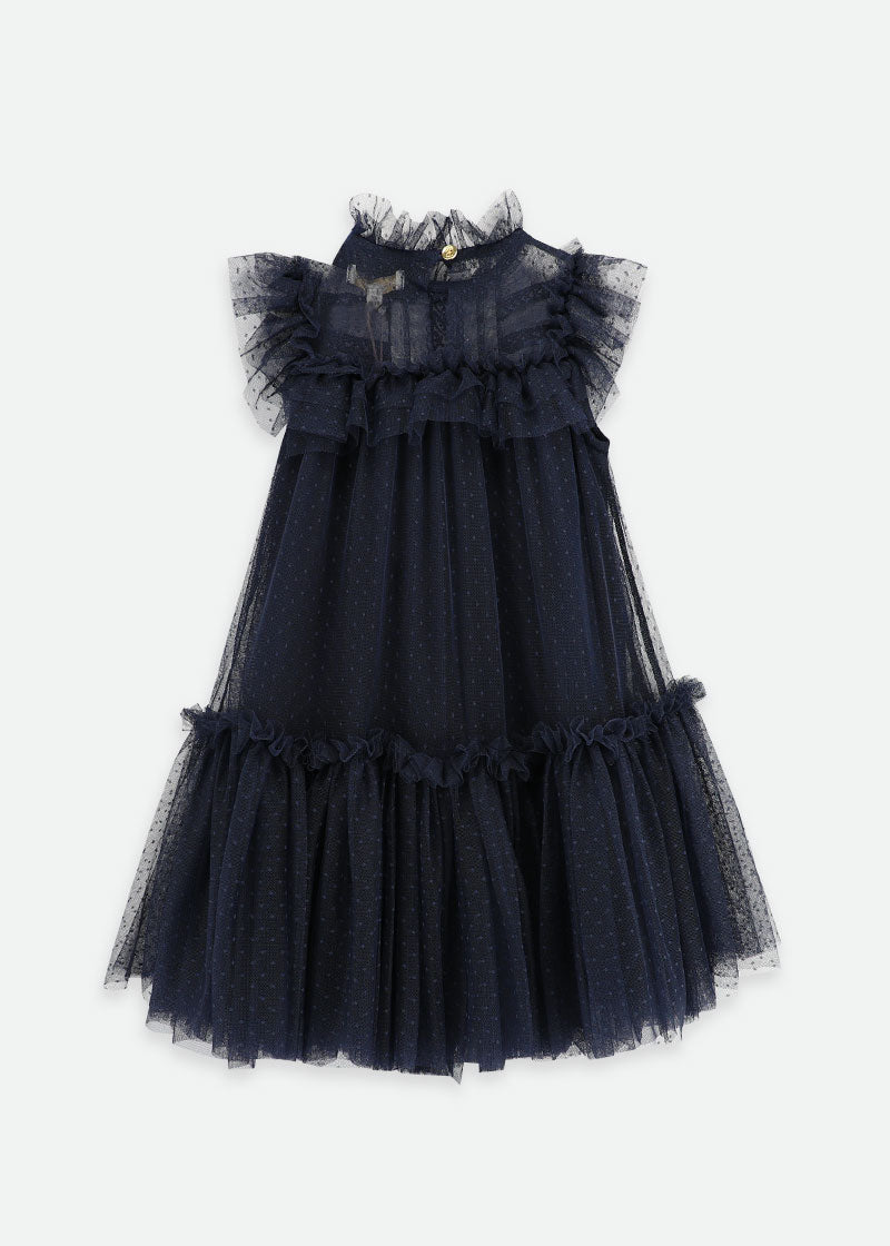 Andrea Spotted Tulle Dress Navy_ANDREA_Navy_04