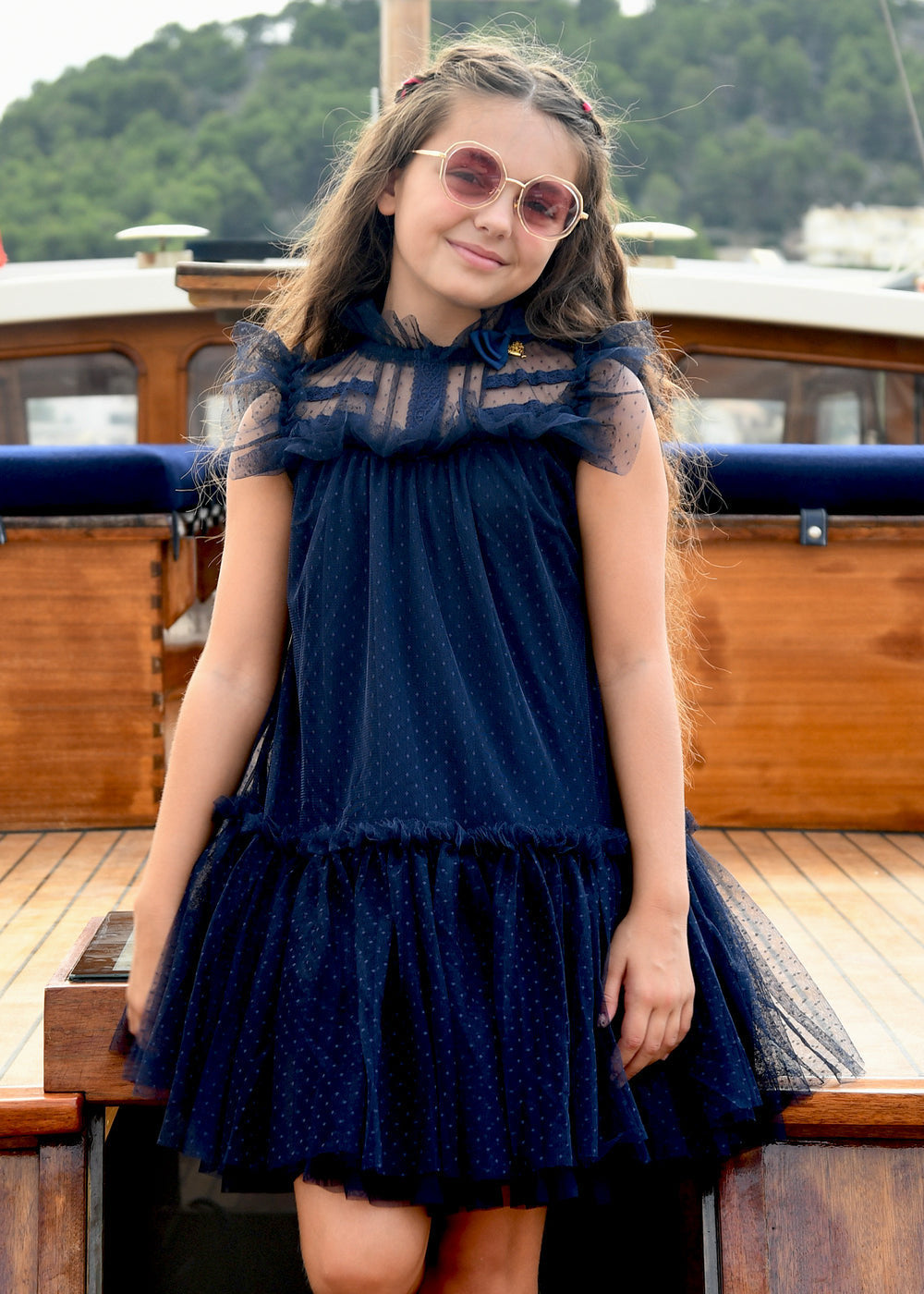 Andrea Spotted Tulle Dress Navy_ANDREA_Navy_05
