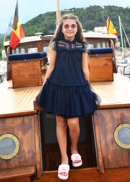 Andrea Spotted Tulle Dress Navy_ANDREA_Navy_06