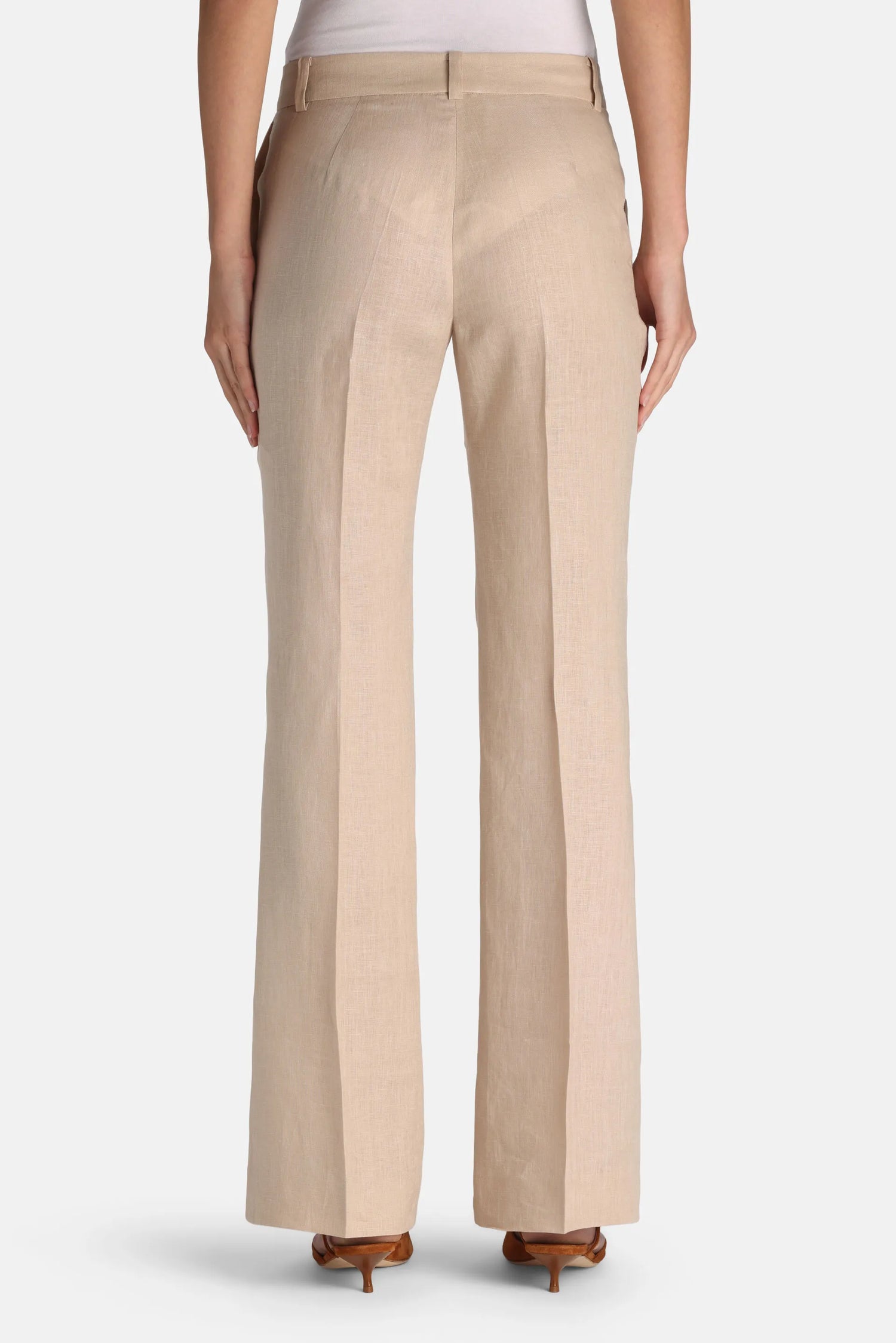 Luisa Spagnoli Beige Women Annalisa - Straight-Leg Linen Pants SKU: ANNALISA_1102 Image 02