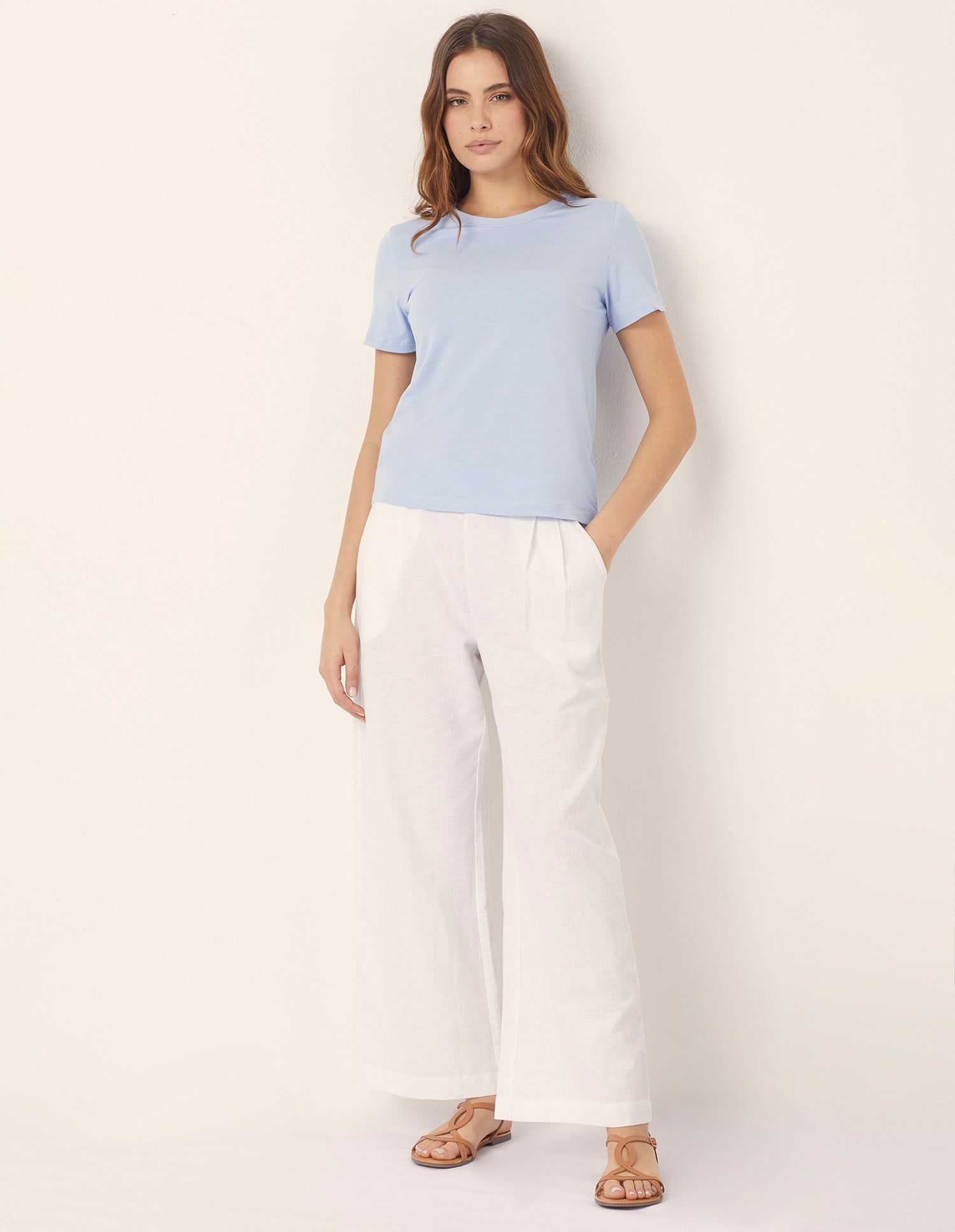 Yamamay_Cotton &amp; Linen Long Trousers with Pleats_APMD181005_015_01