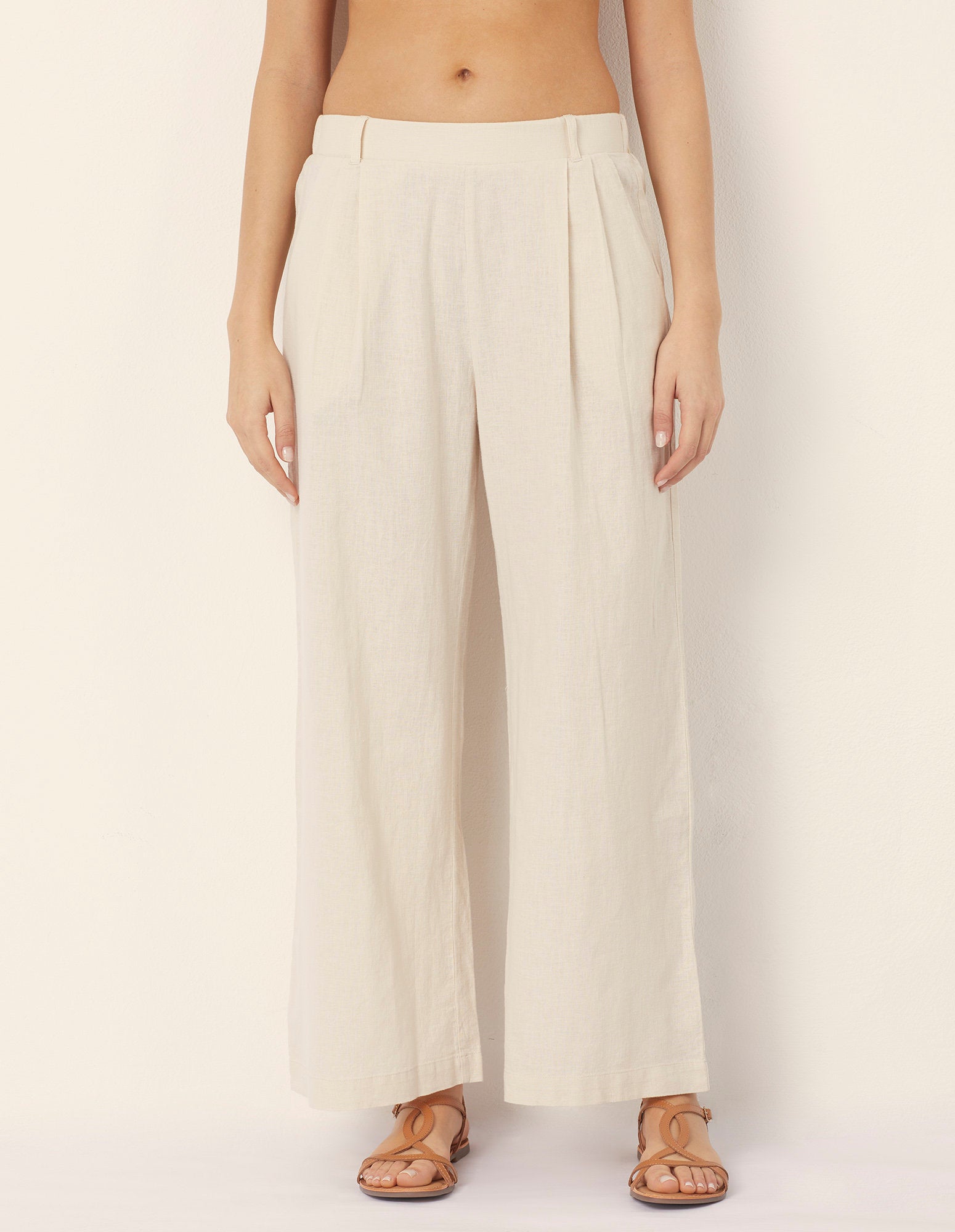 Yamamay_Cotton &amp; Linen Long Trousers with Pleats_APMD181005_717_02