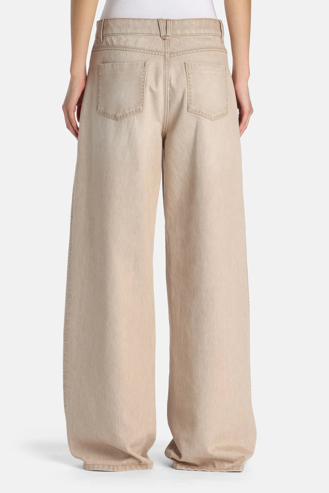 Luisa Spagnoli Beige Women Appretto - Wide-Leg Jeans - Fashion Show SKU: APPRETTO_1193 Image 02