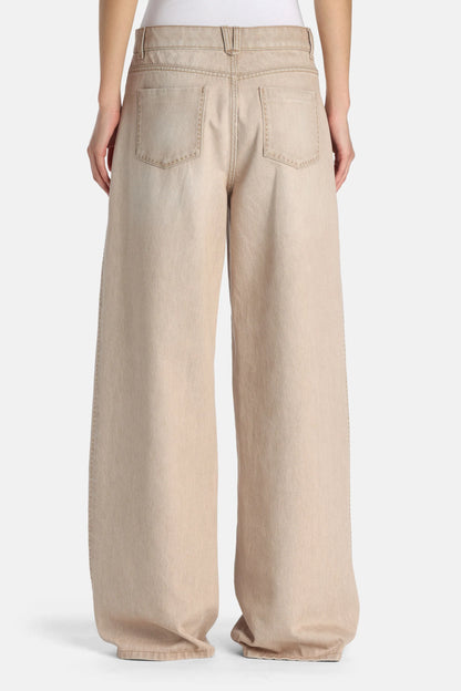 Luisa Spagnoli Beige Women Appretto - Wide-Leg Jeans - Fashion Show SKU: APPRETTO_1193 Image 02