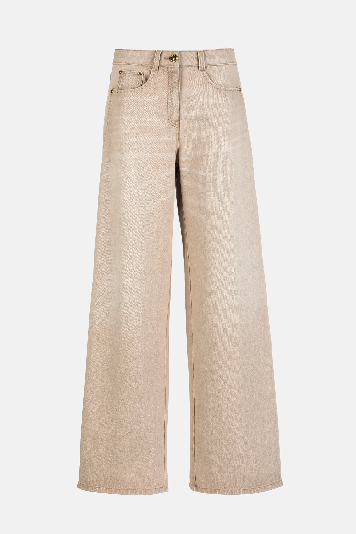 Luisa Spagnoli Beige Women Appretto - Wide-Leg Jeans - Fashion Show SKU: APPRETTO_1193 Image 05