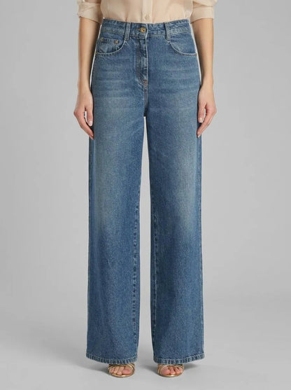 Luisa Spagnoli Jeans 8059 Women Appretto - Wide-Leg Jeans - Fashion Show SKU: APPRETTO_1240 Image 00