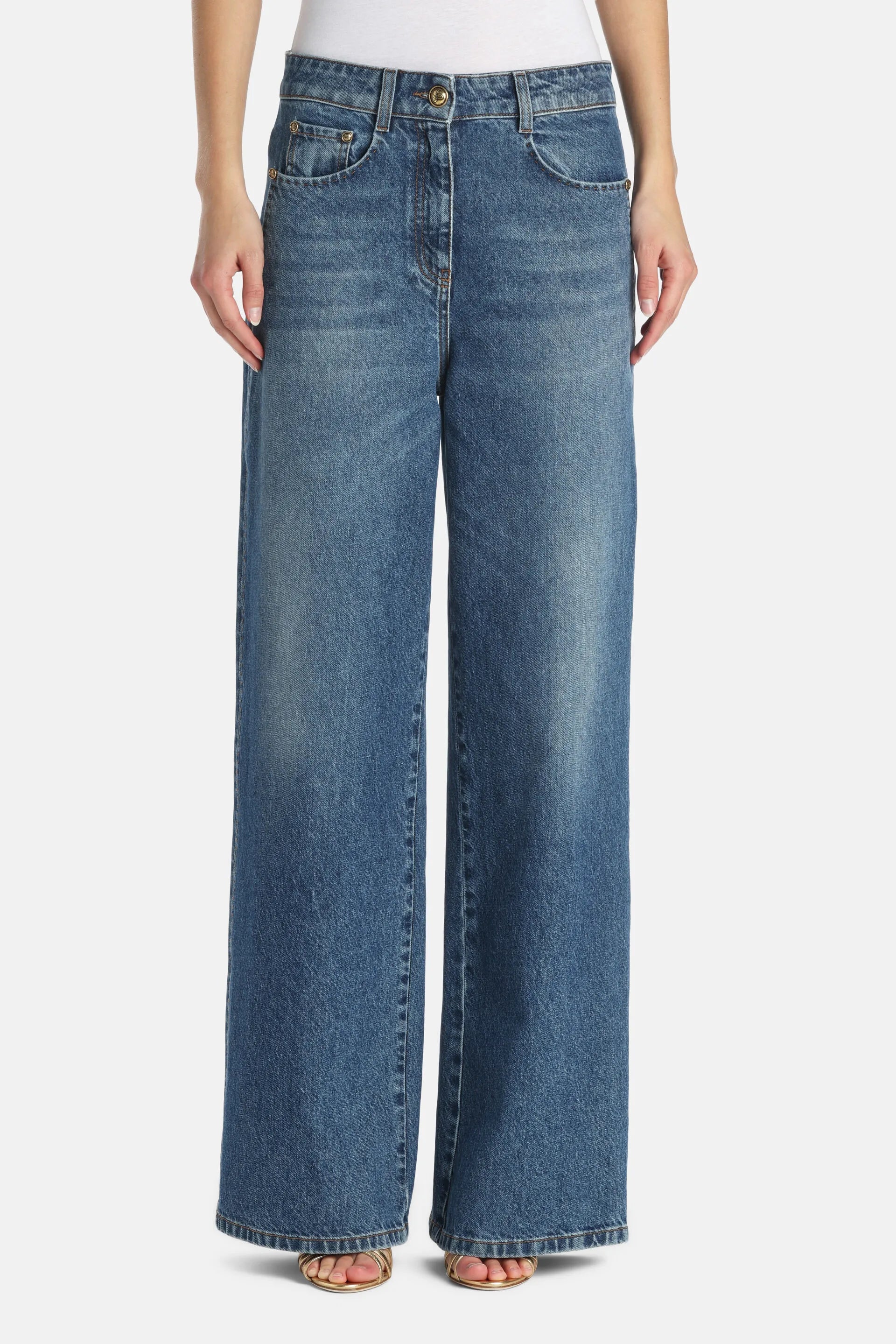 Luisa Spagnoli Jeans 8059 Women Appretto - Wide-Leg Jeans - Fashion Show SKU: APPRETTO_1240 Image 01