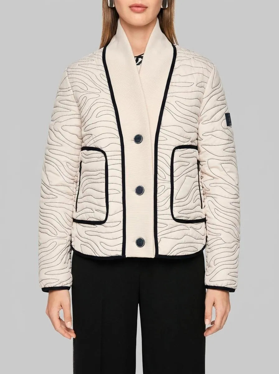Marc Cain_Magnolia_Short Quilted Jacket with Knit Detail_AS 12.03 W18_153_00