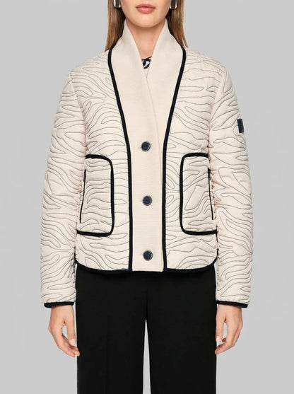 Marc Cain_Magnolia_Short Quilted Jacket with Knit Detail_AS 12.03 W18_153_00