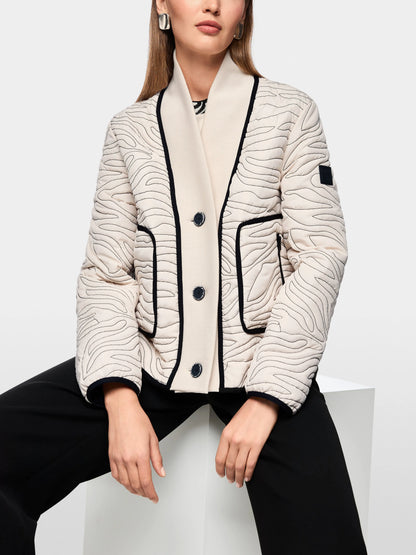 Marc Cain_Magnolia_Short Quilted Jacket with Knit Detail_AS 12.03 W18_153_06