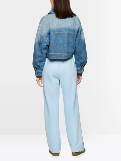 Marccain Blue Denim Women Short Denim Jacket with Zip SKU: AS 31.10 D06_353 Image 02
