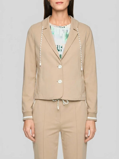 Marccain Light Stone Women Sporty Blazer with Striped Details SKU: AS 34.06 J54_610 Image 00