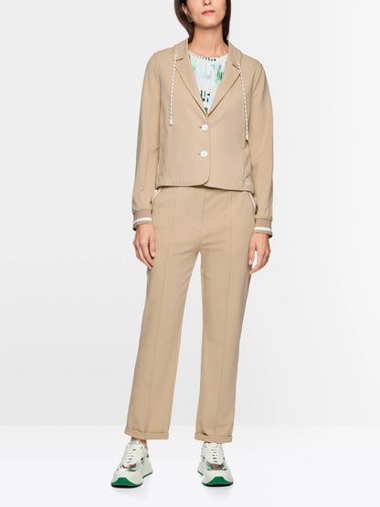 Marccain Light Stone Women Sporty Blazer with Striped Details SKU: AS 34.06 J54_610 Image 01