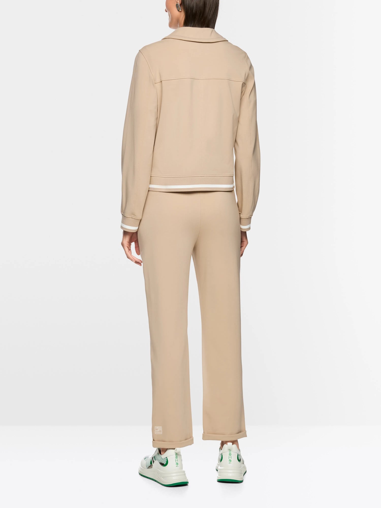 Marccain Light Stone Women Sporty Blazer with Striped Details SKU: AS 34.06 J54_610 Image 02