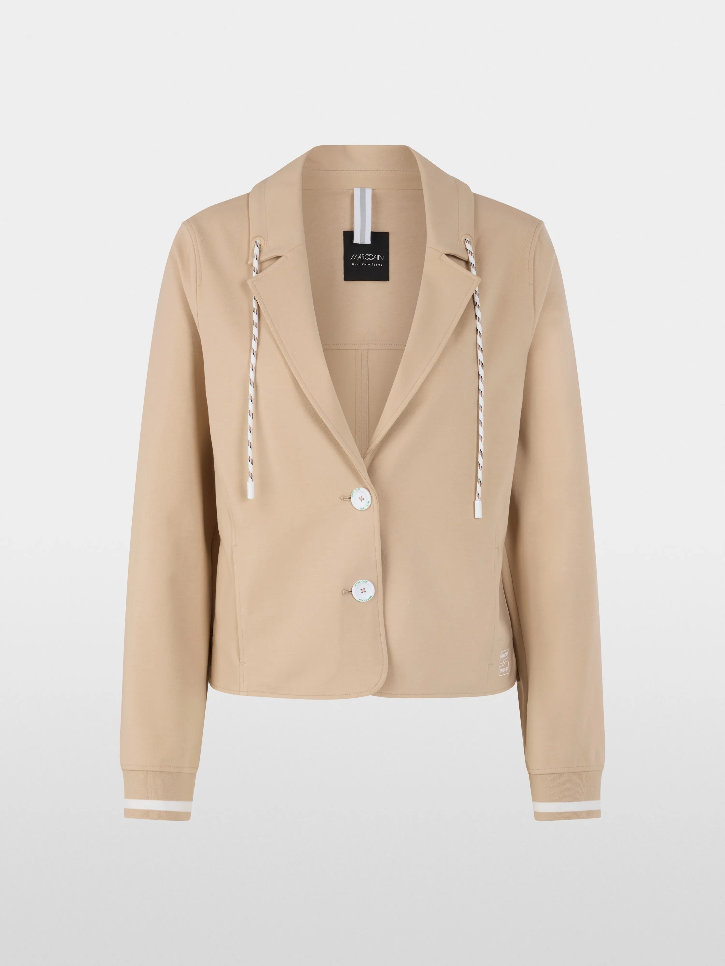 Marccain Light Stone Women Sporty Blazer with Striped Details SKU: AS 34.06 J54_610 Image 07