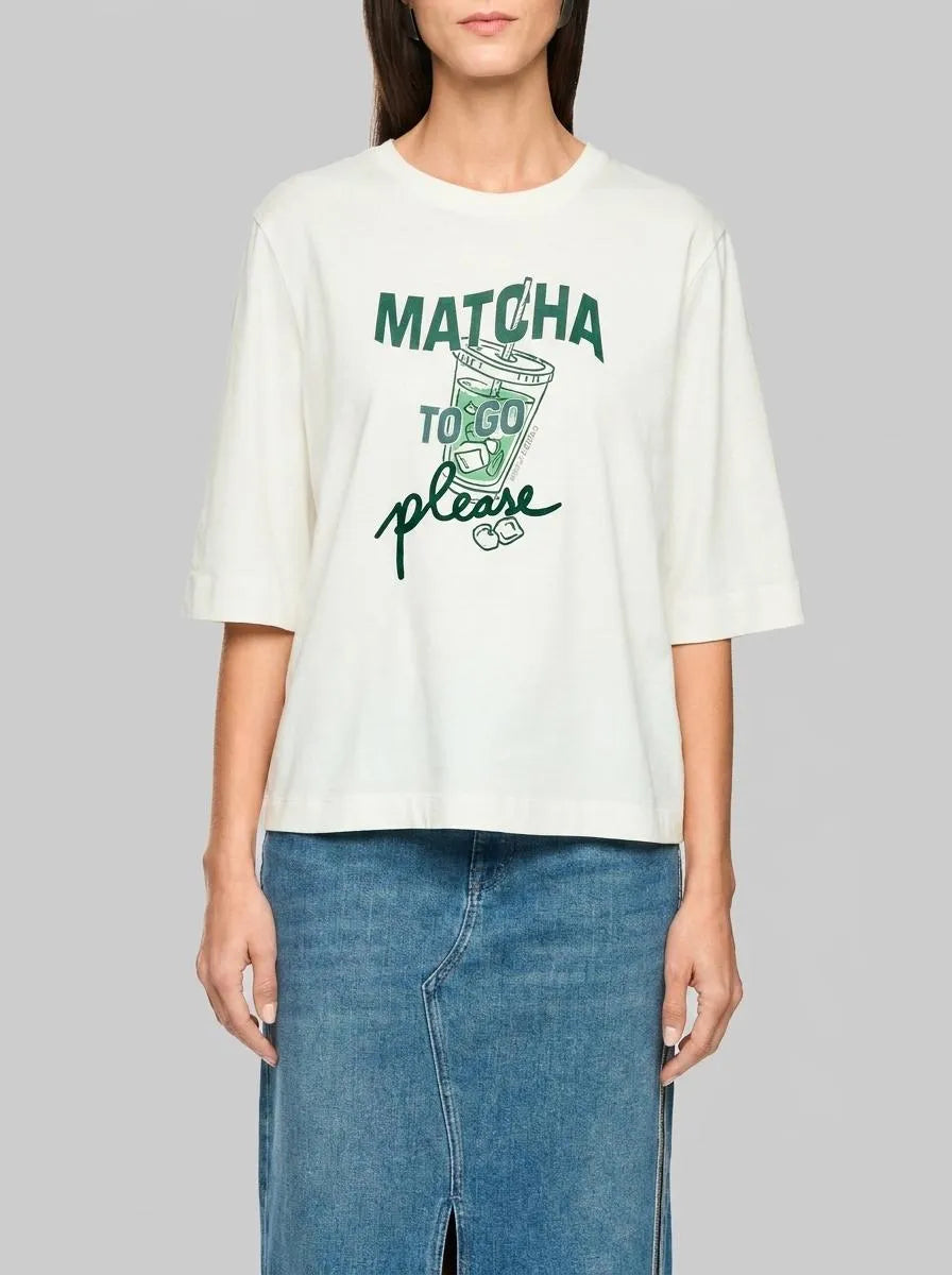 Marccain Off-White Women ÔRethink TogetherÕ Matcha Print Shirt SKU: AS 48.25 J37_110 Image 00
