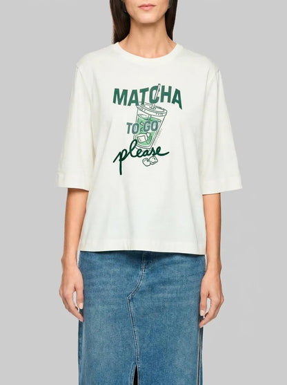 Marccain Off-White Women ÔRethink TogetherÕ Matcha Print Shirt SKU: AS 48.25 J37_110 Image 00