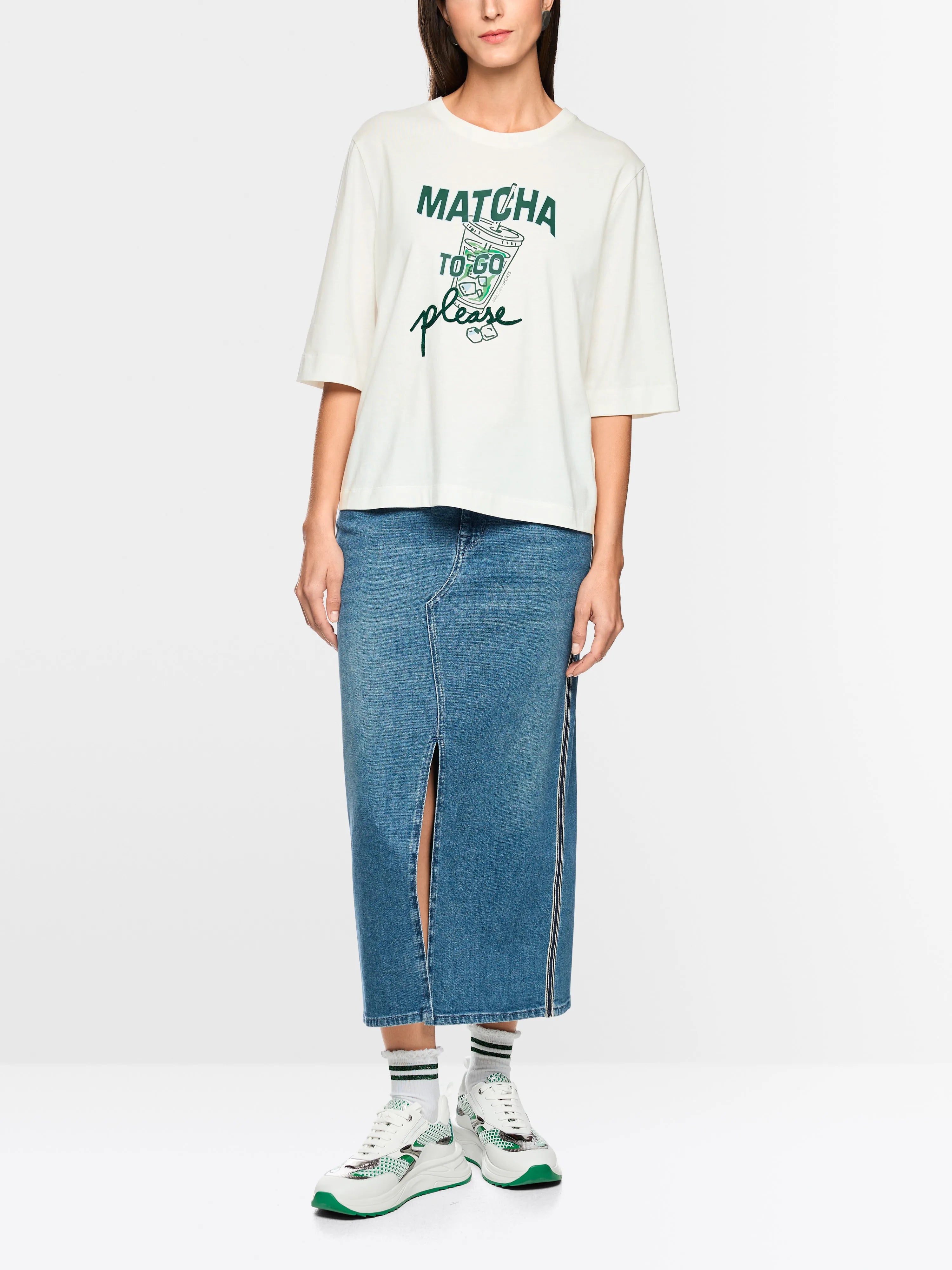 Marccain Off-White Women ÔRethink TogetherÕ Matcha Print Shirt SKU: AS 48.25 J37_110 Image 01