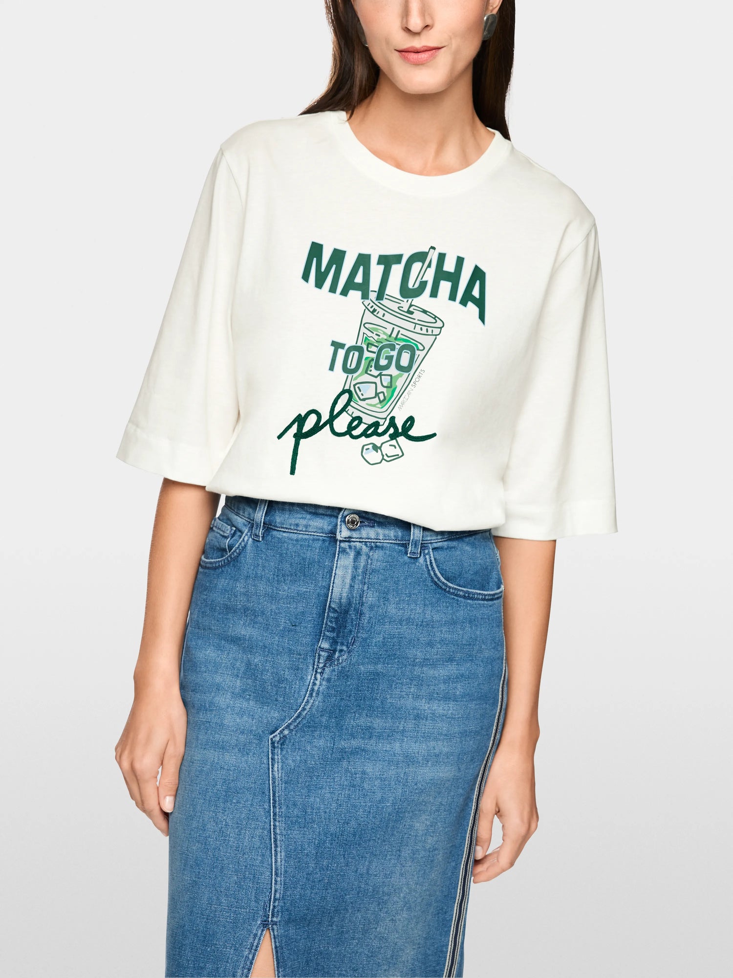 Marccain Off-White Women ÔRethink TogetherÕ Matcha Print Shirt SKU: AS 48.25 J37_110 Image 04