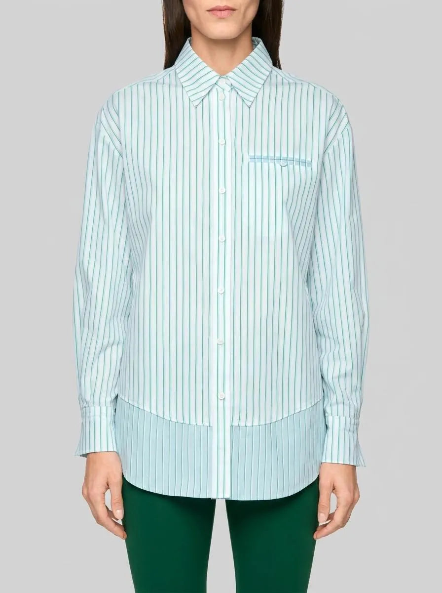 Marccain Bright Emerald New Women Striped Cotton Shirt Blouse SKU: AS 51.11 W15_554 Image 00