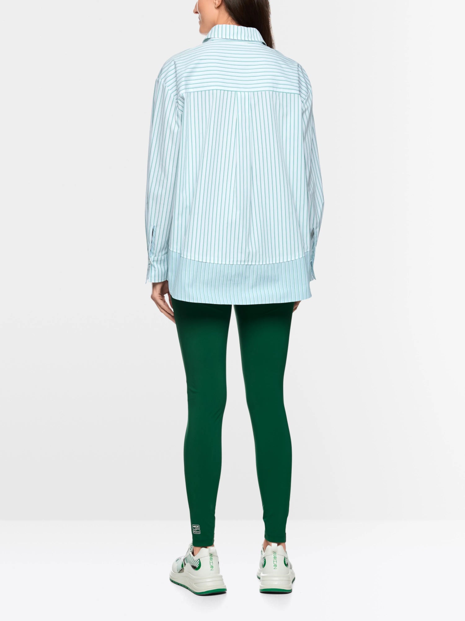 Marccain Bright Emerald New Women Striped Cotton Shirt Blouse SKU: AS 51.11 W15_554 Image 02