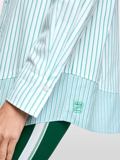 Marccain Bright Emerald New Women Striped Cotton Shirt Blouse SKU: AS 51.11 W15_554 Image 04