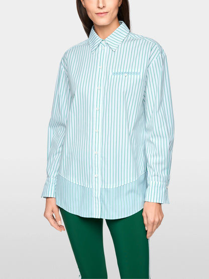Marccain Bright Emerald New Women Striped Cotton Shirt Blouse SKU: AS 51.11 W15_554 Image 05