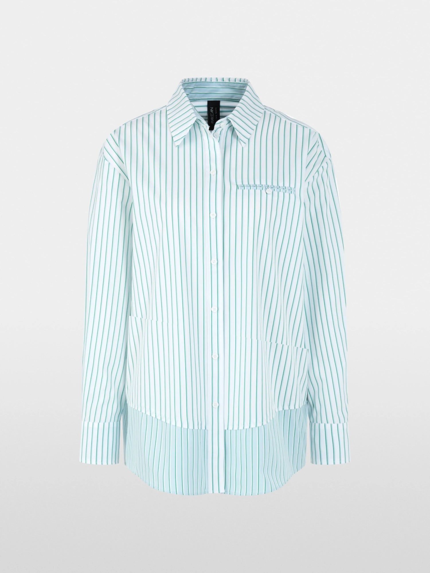 Marccain Bright Emerald New Women Striped Cotton Shirt Blouse SKU: AS 51.11 W15_554 Image 07