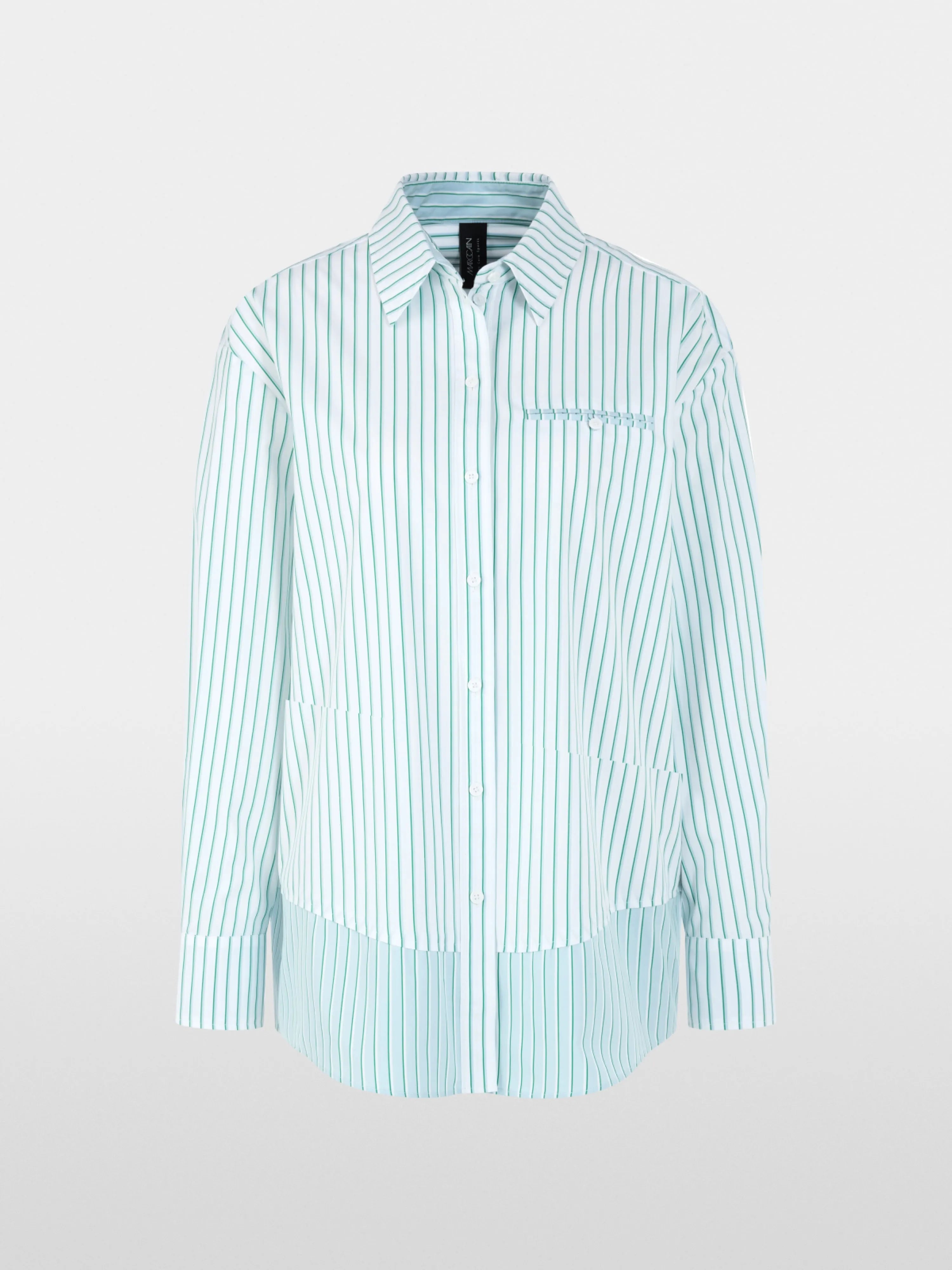Marccain Bright Emerald New Women Striped Cotton Shirt Blouse SKU: AS 51.11 W15_554 Image 07