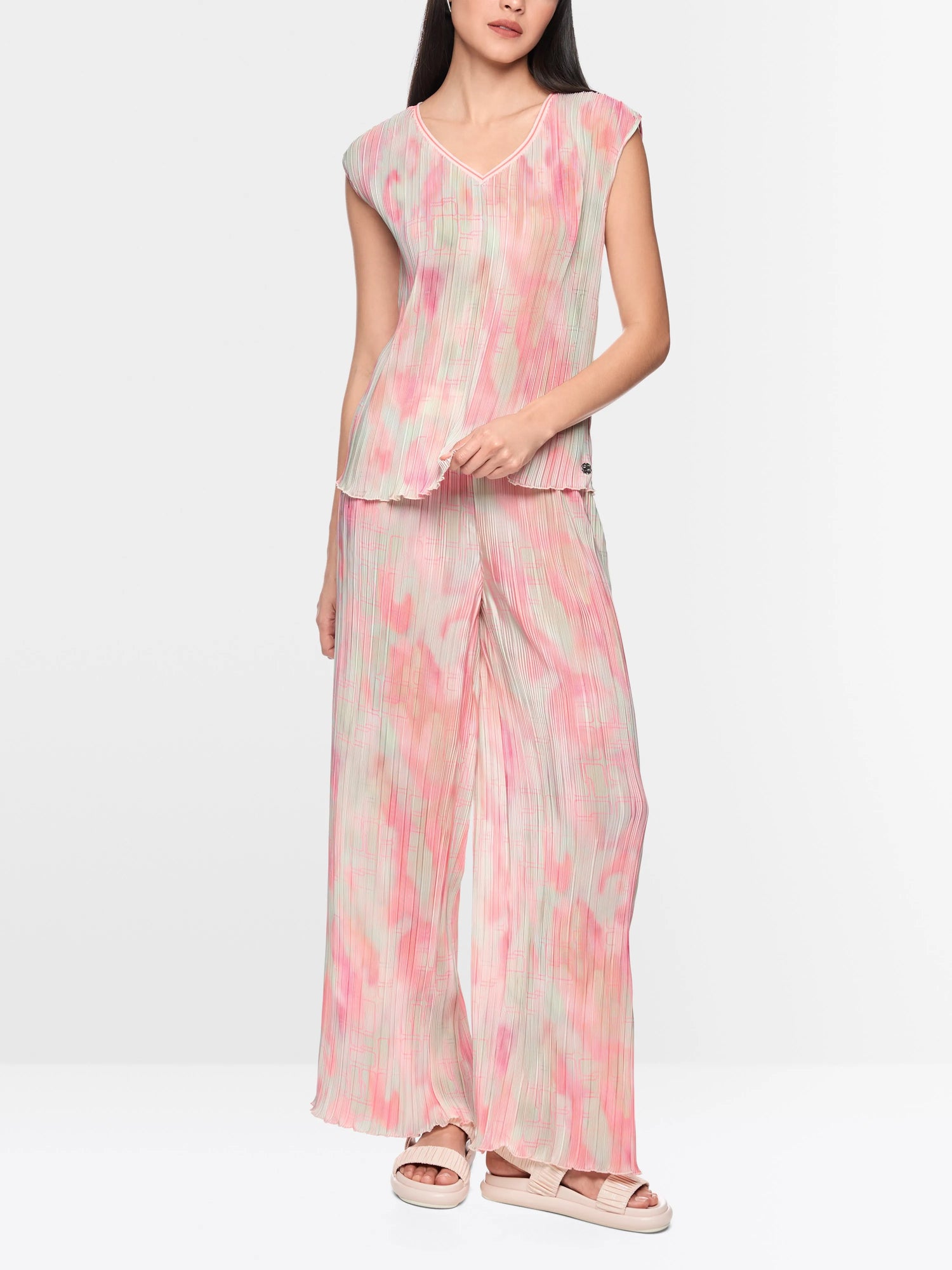 Marc Cain Candlelight Peach Women Sleeveless Pleated Blouse SKU: AS 51.26 W37_231 Image 04