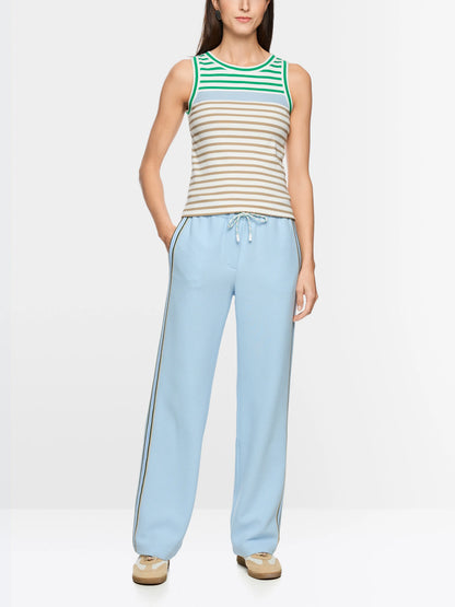 Marccain Bright Emerald New Women Striped Stretch Cotton Top SKU: AS 61.03 J90_554 Image 01