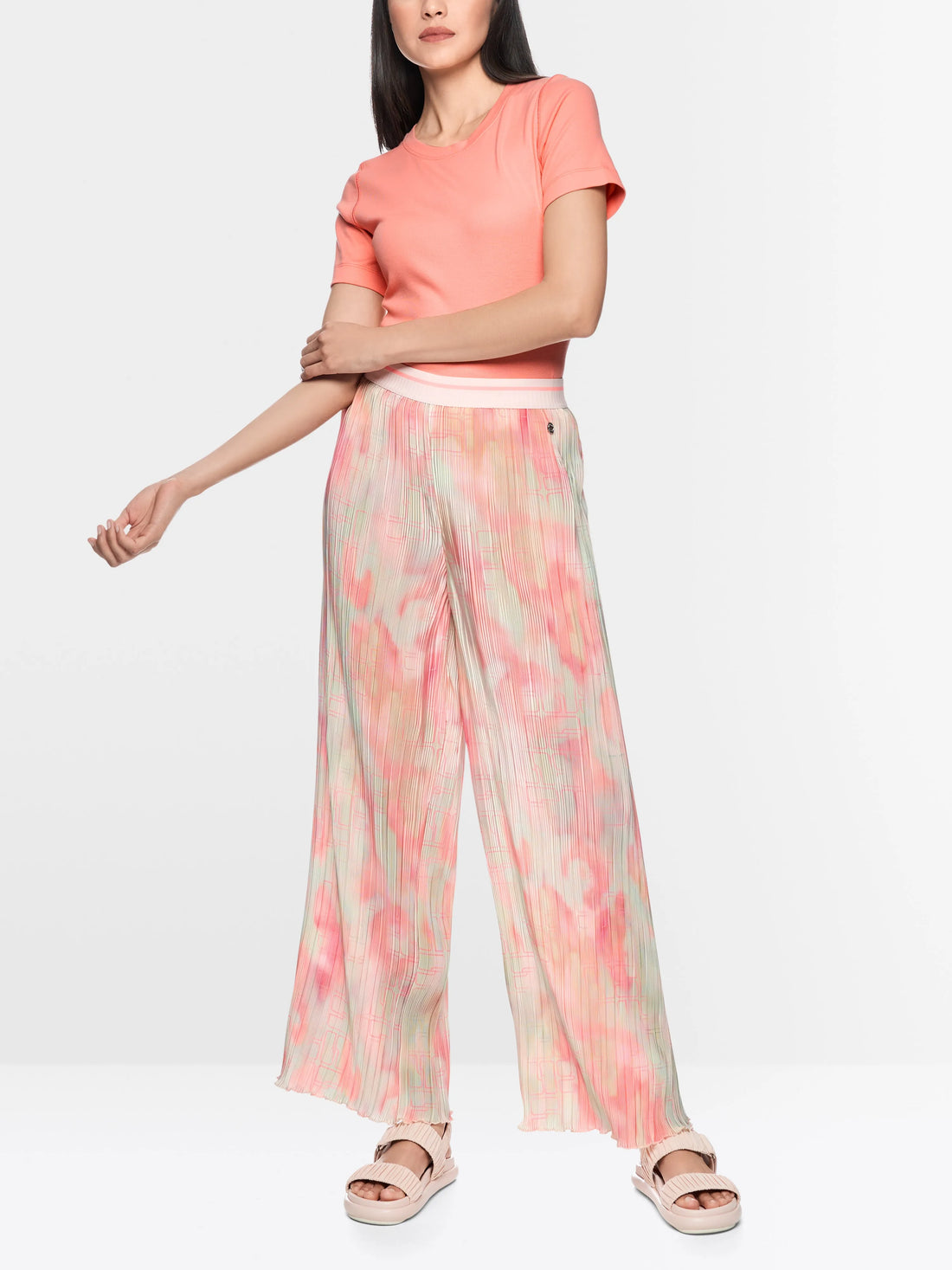 Marc Cain Candlelight Peach Women Pleated Trousers Wolin SKU: AS 81.47 W37_231 Image 01