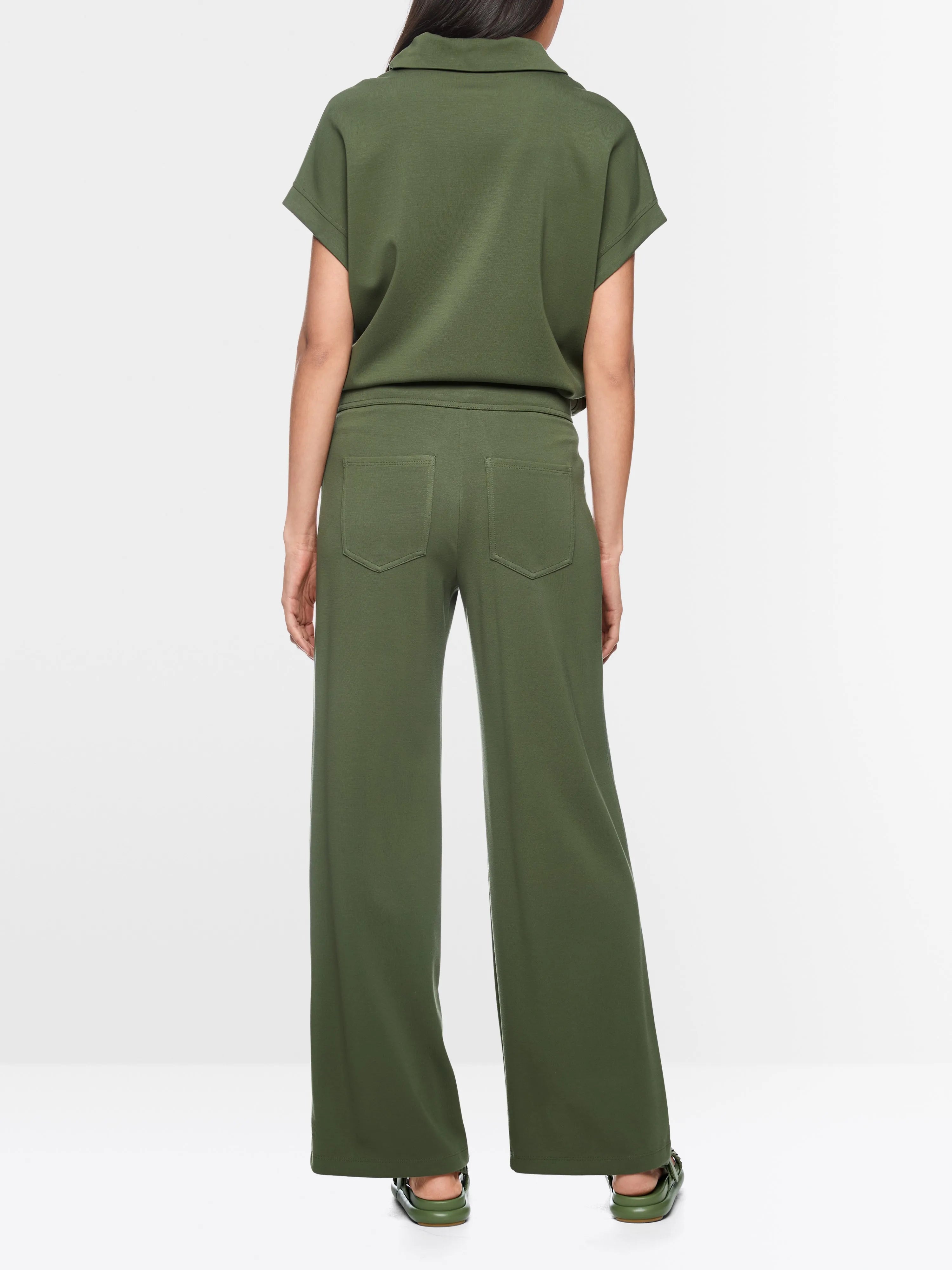 Marc Cain Olivine Women Welkom Wide-Cut Trousers SKU: AS 81.58 J58_574 Image 02