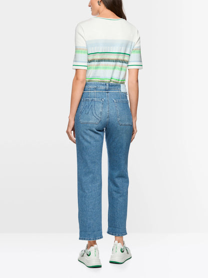 Marccain Blue Denim Women FENDOU Feminine Jeans with Drawstring SKU: AS 82.19 D06_353 Image 02