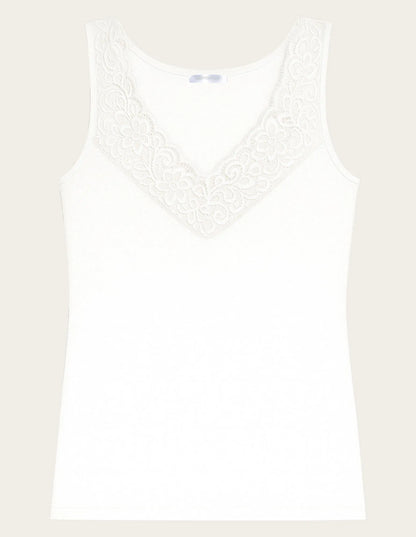 Yamamay_Cream_Basic V-Neck Tank Top with Tencelª Modal Ð Modal/Wool_ATOD183004_035_05