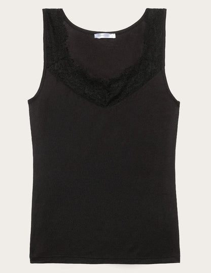 Yamamay_Black_Basic V-Neck Tank Top with Tencelª Modal Ð Modal/Wool_ATOD183004_072_05
