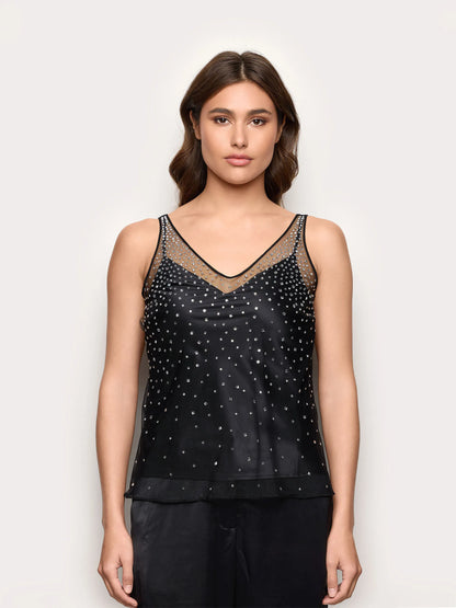 Yamamay_Black_Party Tulle and Satin Overlapping Top with Rhinestones_ATOD184001_072_02