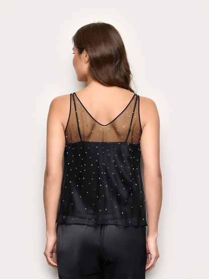 Yamamay_Black_Party Tulle and Satin Overlapping Top with Rhinestones_ATOD184001_072_04