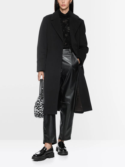 Marc Cain Black New Women Coat in New Wool with Cashmere SKU: BA 11.04 W11_900 Image 01