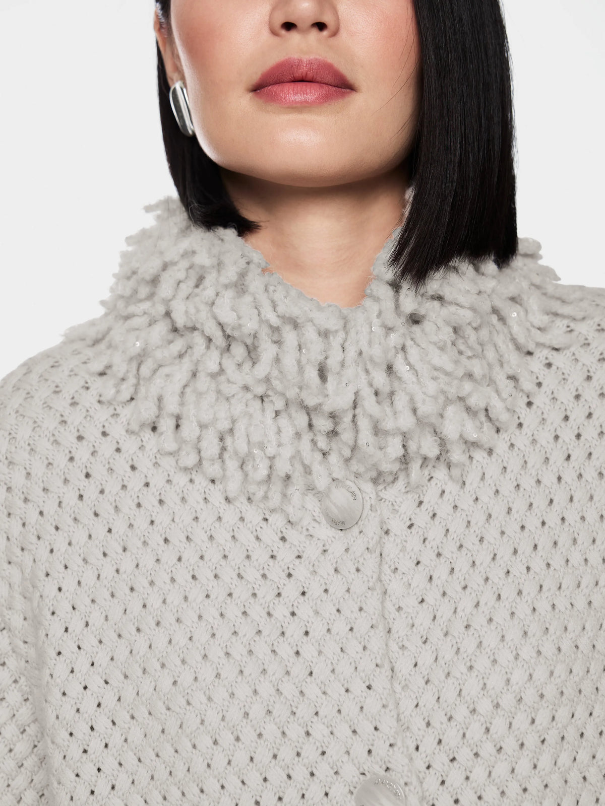 Marc Cain Nimbus Cloud Women ÔKnitted in GermanyÕ Highlight Coat SKU: BA 11.17 M47_802 Image 03