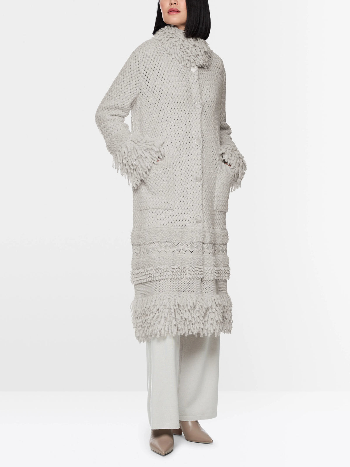 Marc Cain Nimbus Cloud Women ÔKnitted in GermanyÕ Highlight Coat SKU: BA 11.17 M47_802 Image 05