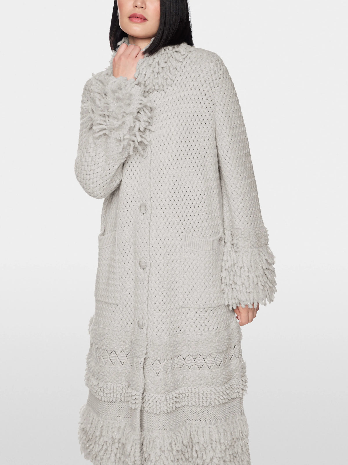 Marc Cain Nimbus Cloud Women ÔKnitted in GermanyÕ Highlight Coat SKU: BA 11.17 M47_802 Image 06