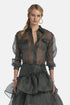 Luisa Spagnoli Var Riga Nero Panna Women Bagatella - Silk Shirt - Fashion Show SKU: BAGATELLA_3314 Image 01