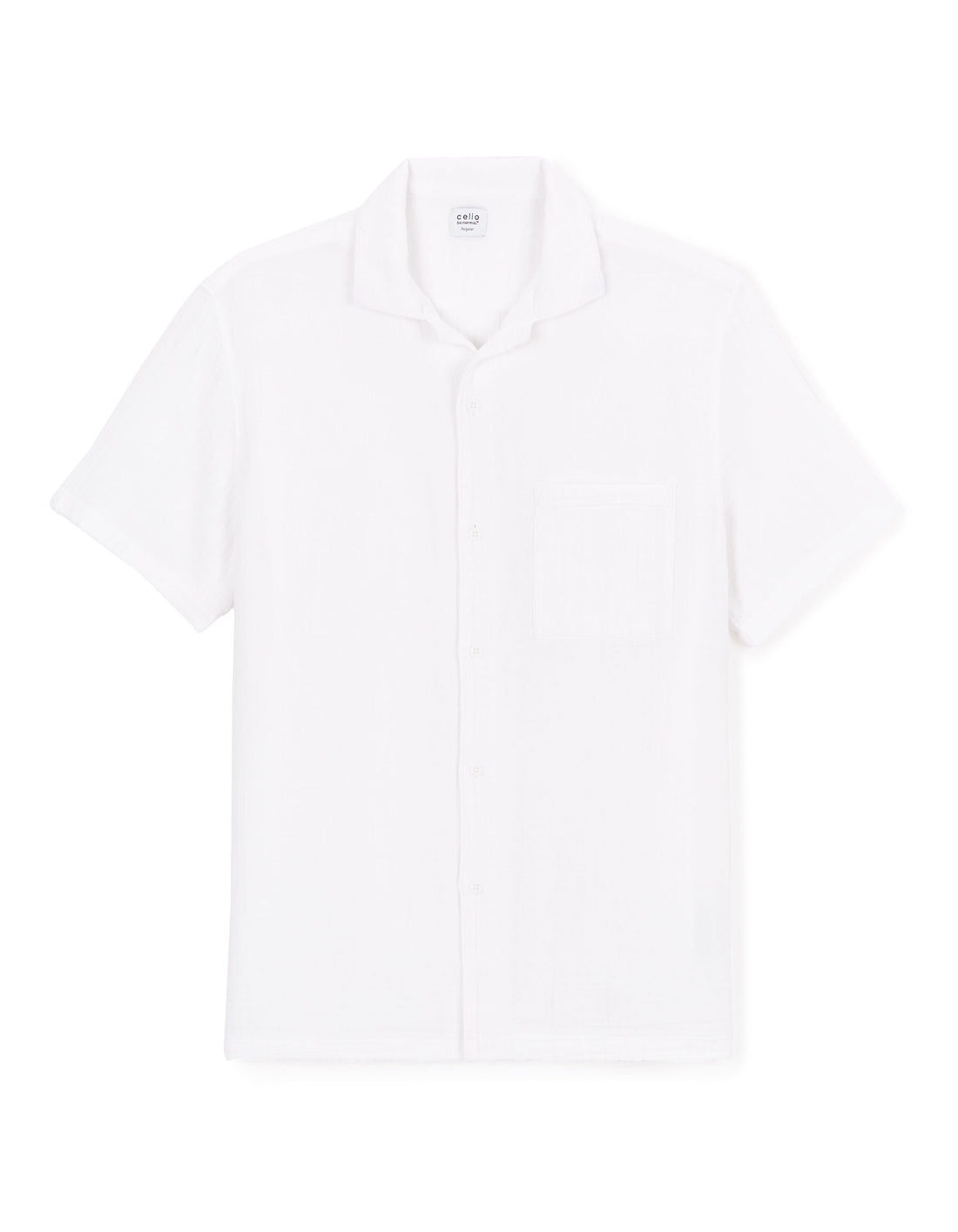 Regular Cotton Gauze Shirt - White_01