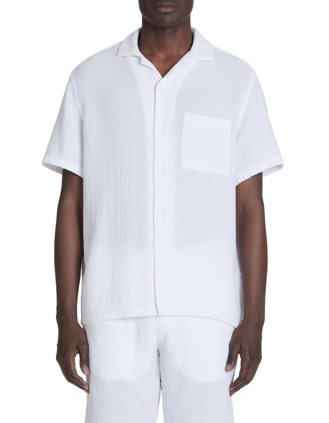 Regular Cotton Gauze Shirt - White_02