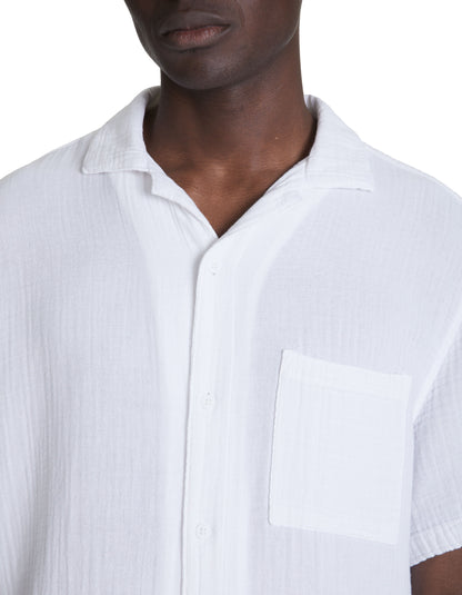 Regular Cotton Gauze Shirt - White_05