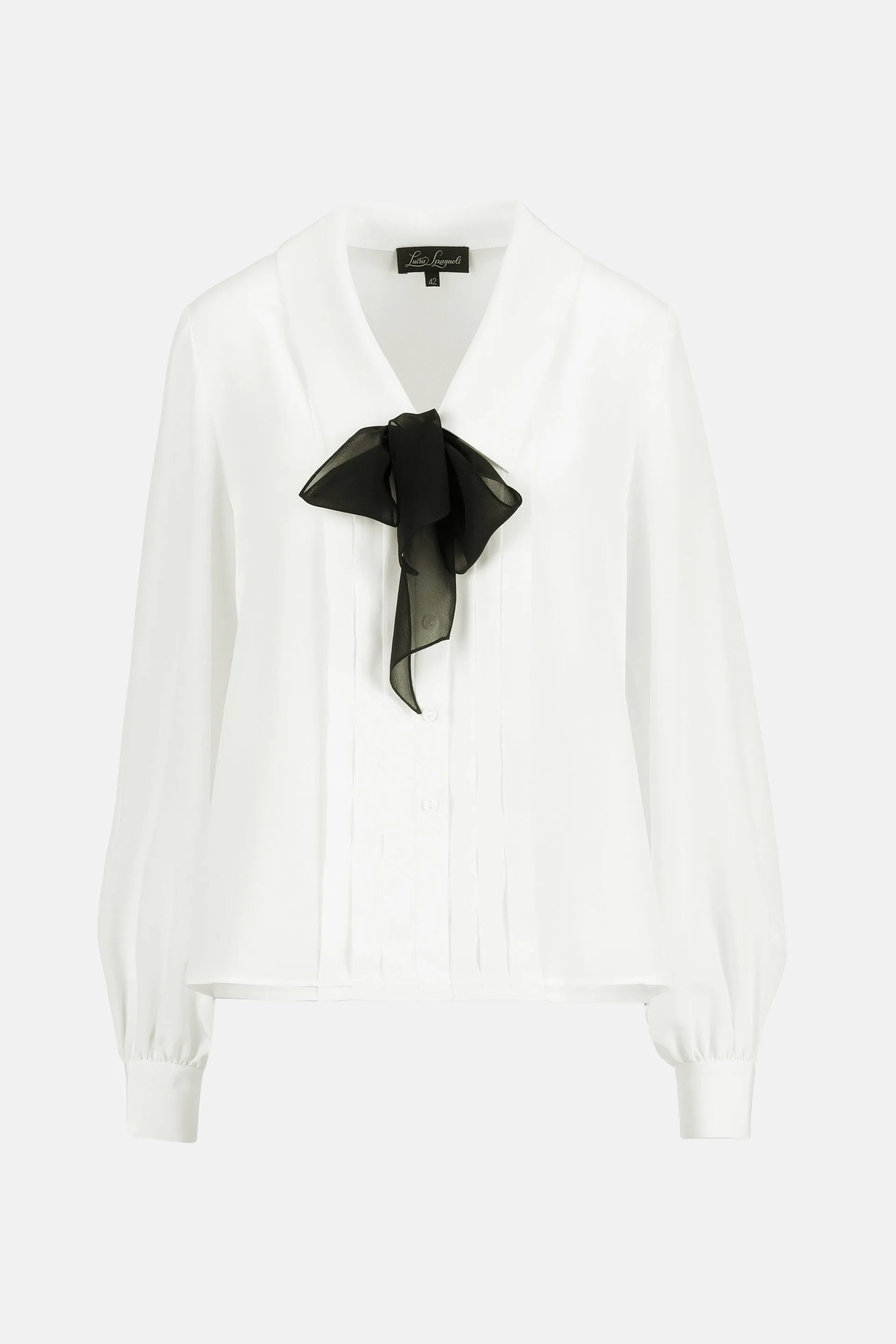 Luisa Spagnoli Panna/Nero Women Balda - Cr�pe De Chine Shirt SKU: BALDA_0202 0101 Image 06