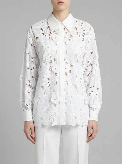 Luisa Spagnoli Bianco Women Balista - MacramŽ Lace Shirt SKU: BALISTA_0201 Image 00
