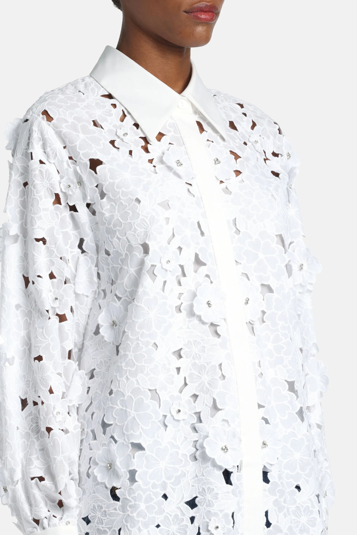 Luisa Spagnoli Bianco Women Balista - MacramŽ Lace Shirt SKU: BALISTA_0201 Image 04