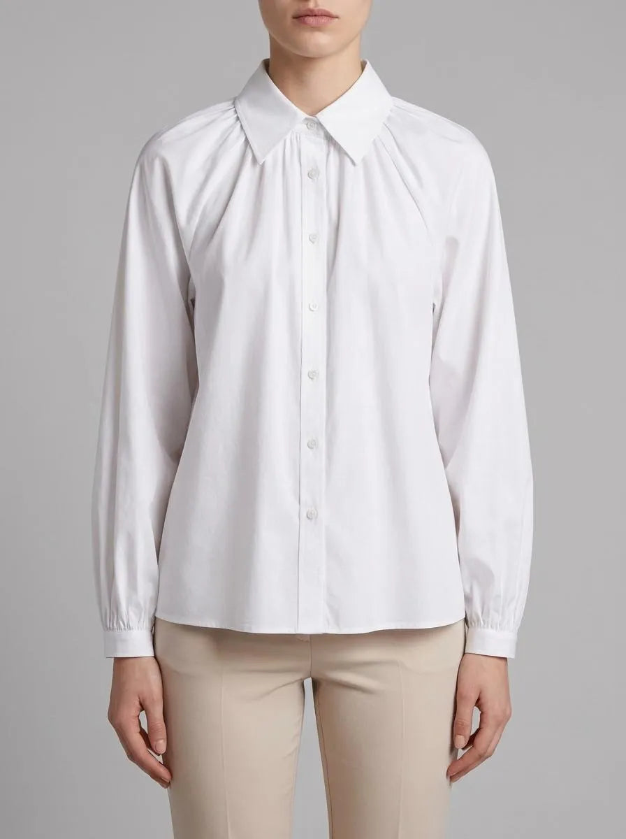 Luisa Spagnoli Bianco Women Baltana - Ruched Shirt SKU: BALTANA_0201 Image 00